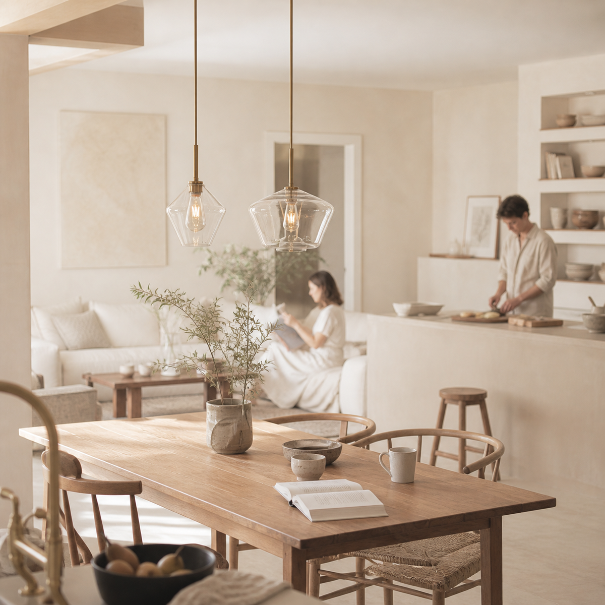 Suspension design à led en métal et verre - Plano