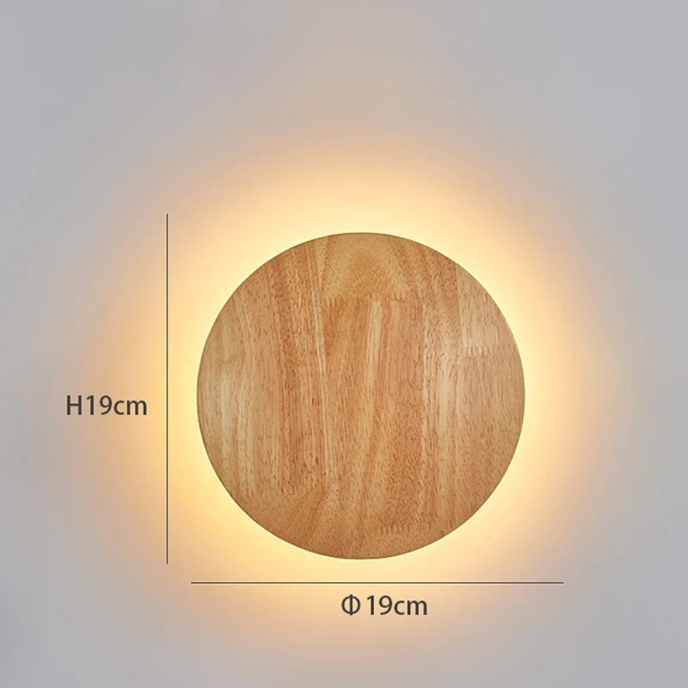 Applique murale scandinave led de forme ovale en bois - Layer