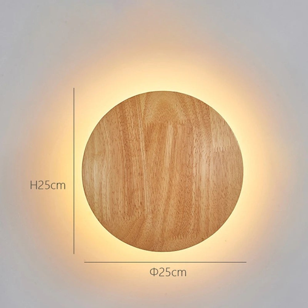 Applique murale scandinave led de forme ovale en bois - Layer