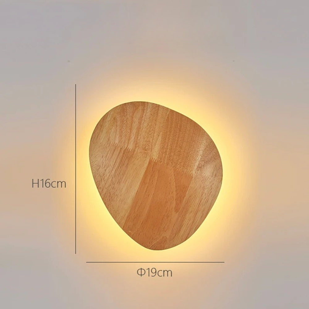 Applique murale scandinave led de forme ovale en bois - Layer