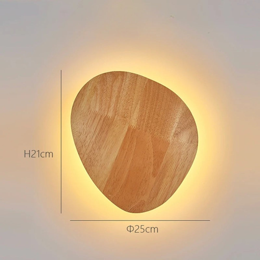 Applique murale scandinave led de forme ovale en bois - Layer