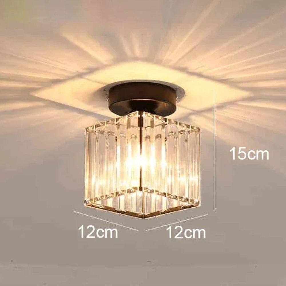 Plafonnier rond ou carré en cristal de verre - Ceilux
