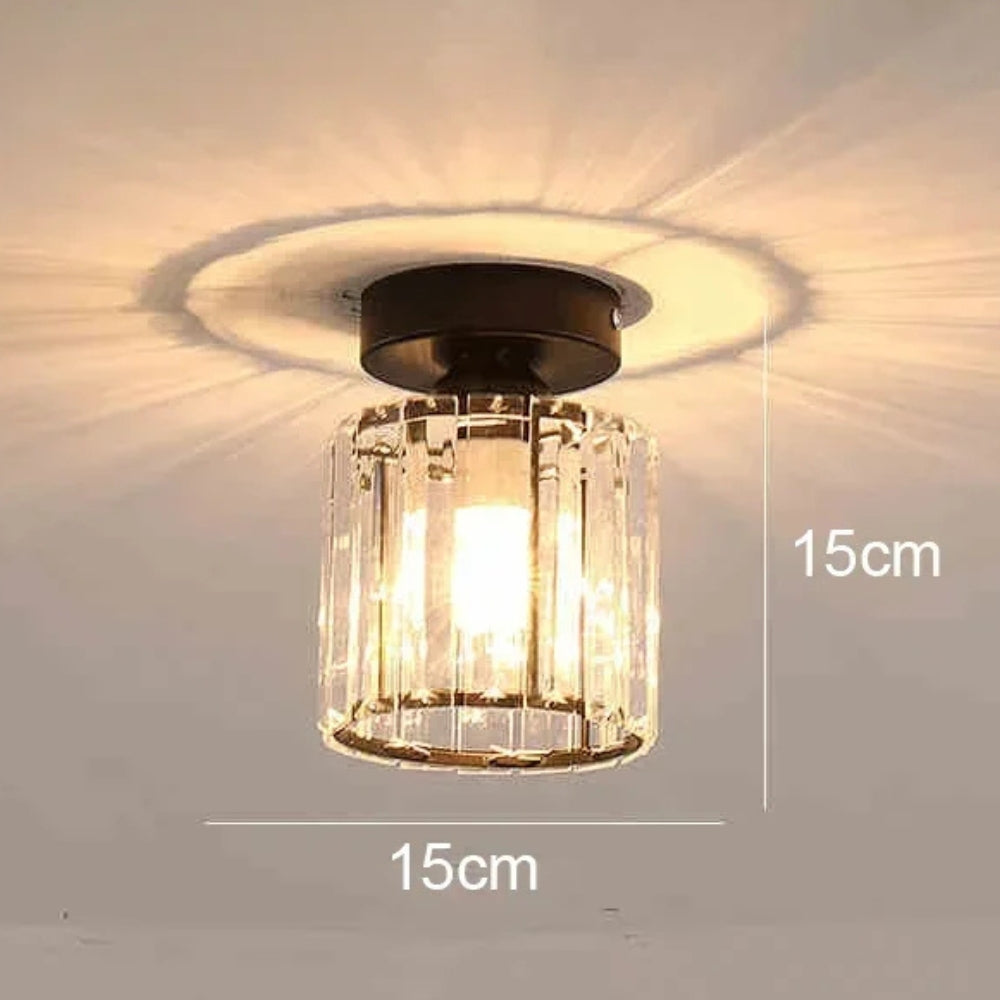 Plafonnier rond ou carré en cristal de verre - Ceilux