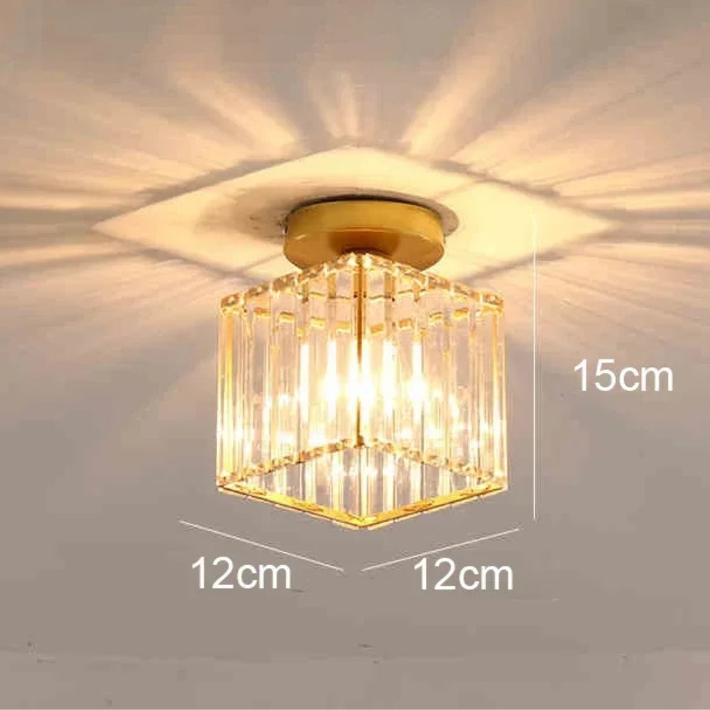 Plafonnier rond ou carré en cristal de verre - Ceilux