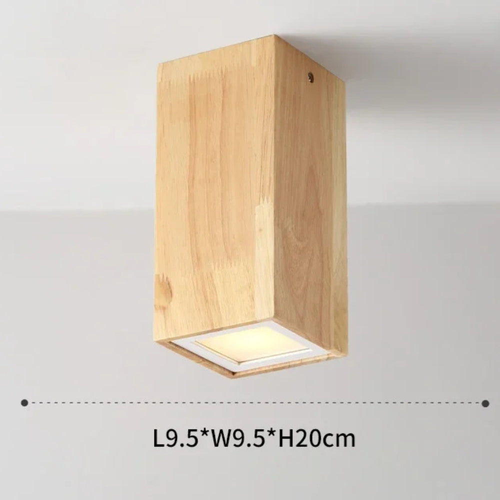 Plafonnier spot à led cube en bois - Orient
