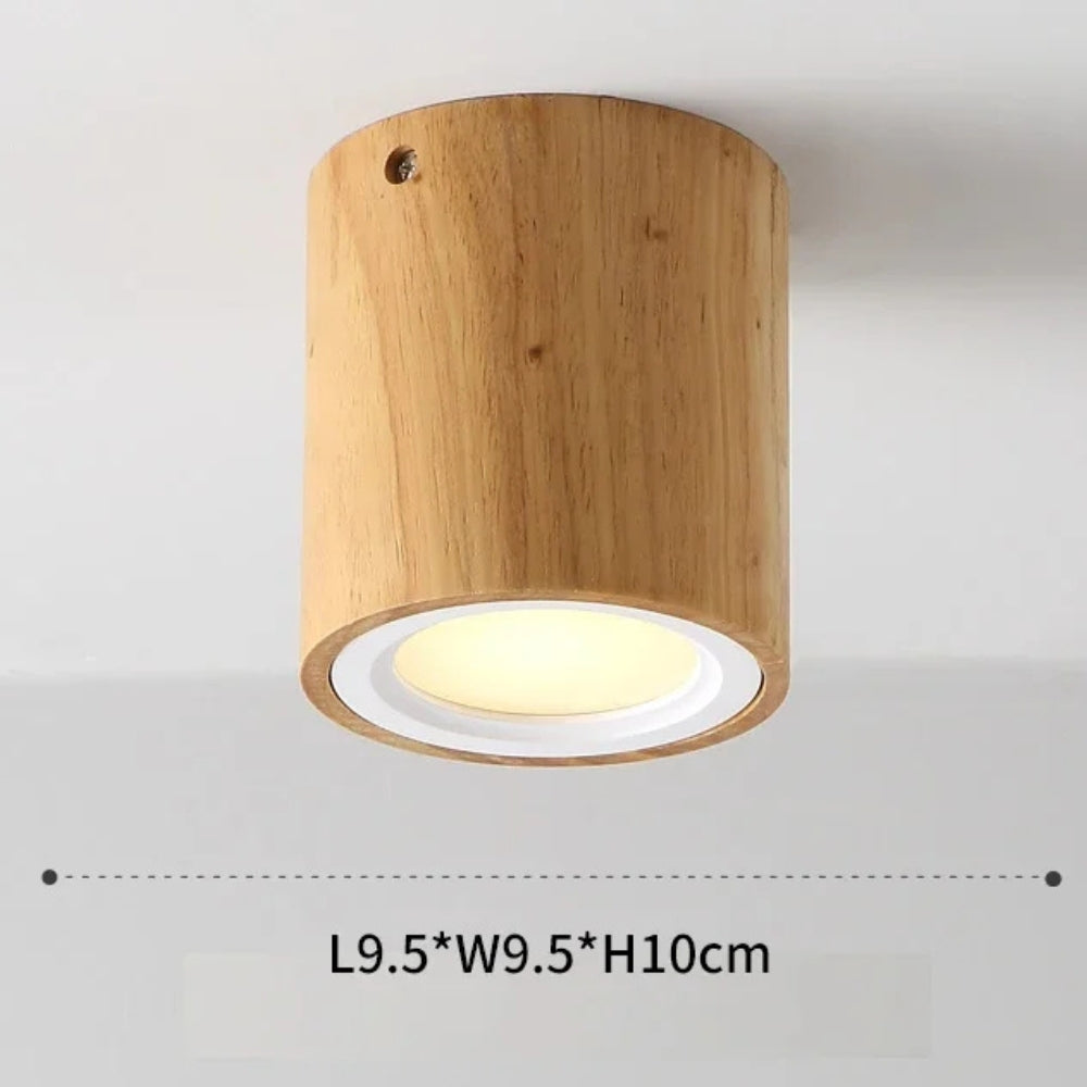 Plafonnier spot à led cube en bois - Orient
