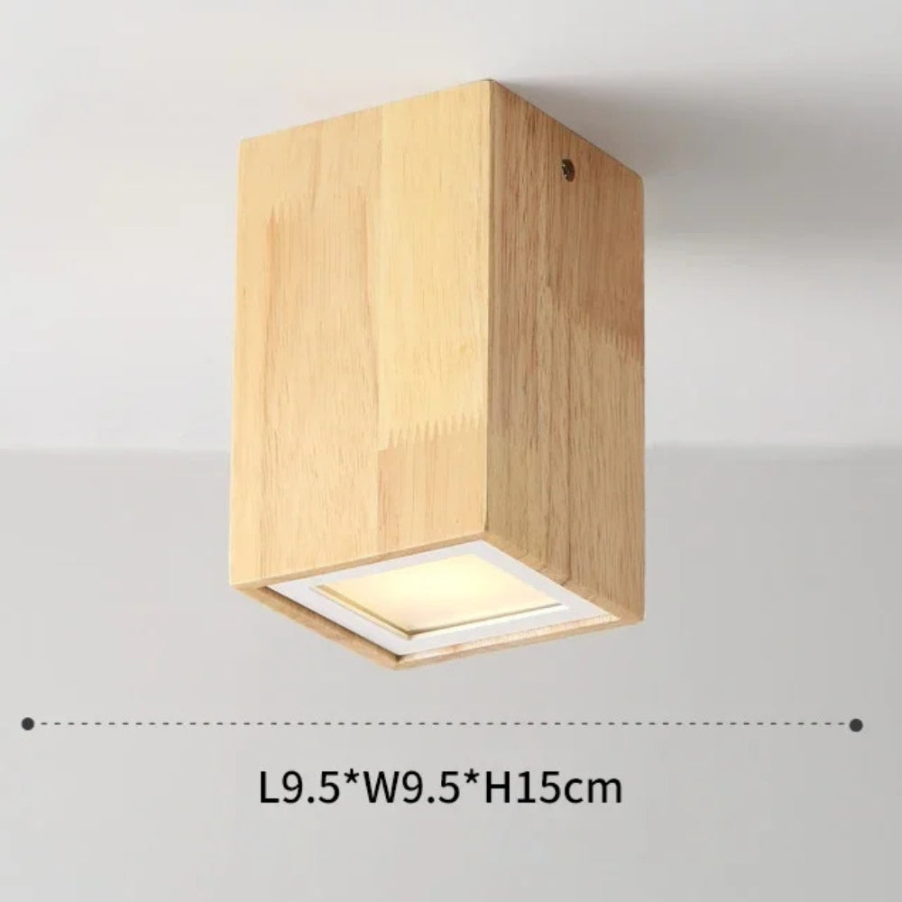 Plafonnier spot à led cube en bois - Orient
