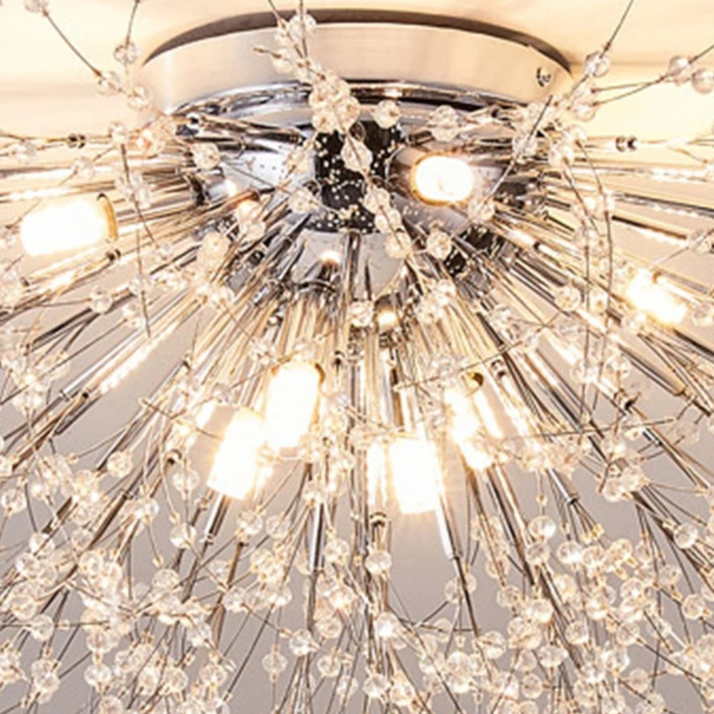 Plafonnier nordique en cristal design moderne créatif rond - Beamix