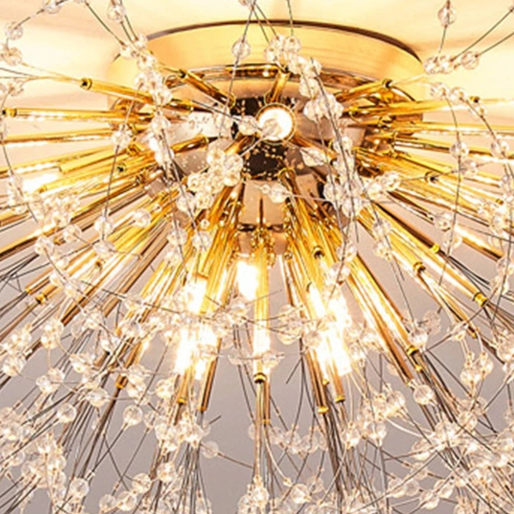 Plafonnier nordique en cristal design moderne créatif rond - Beamix