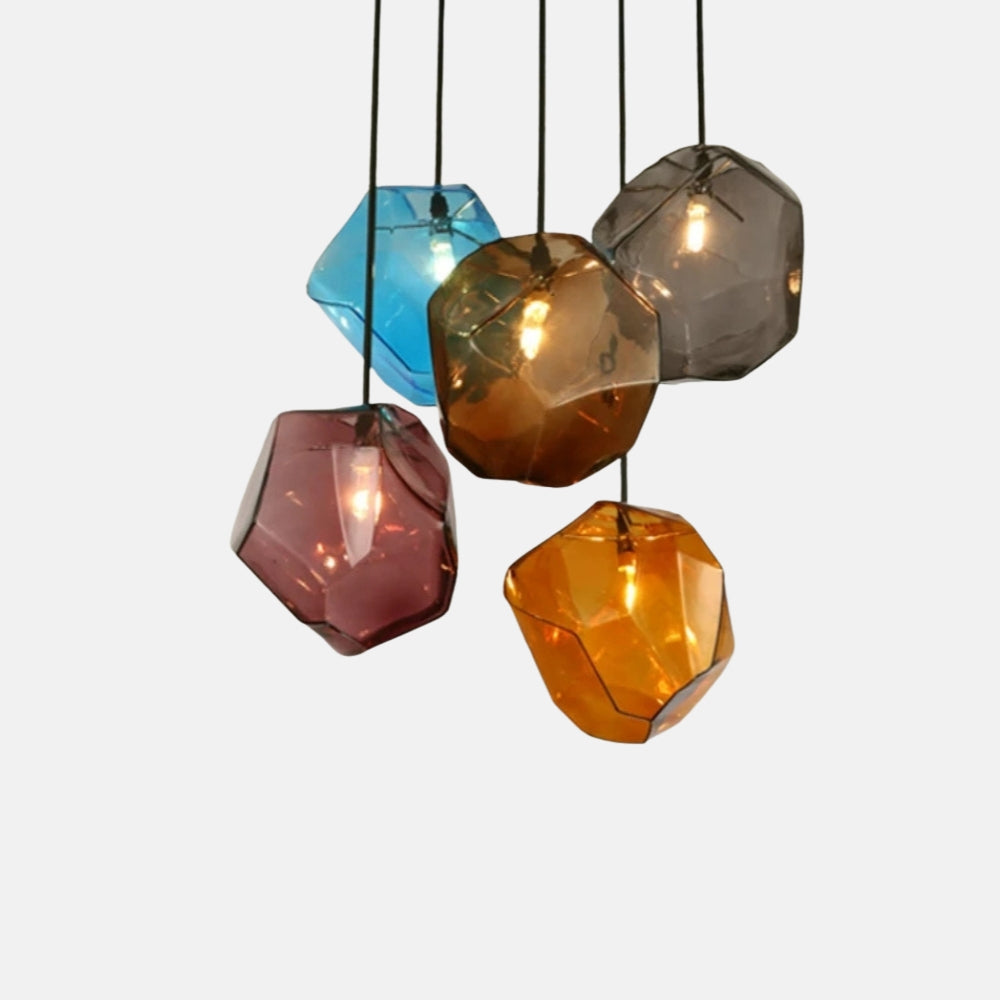 Suspension led design en verre de couleur - Glowix