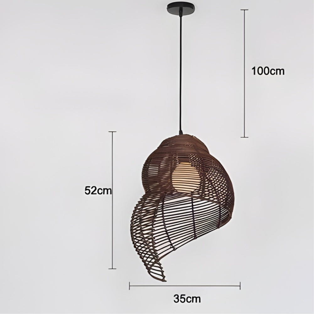 Suspension coquillage spirale en bois - Riso