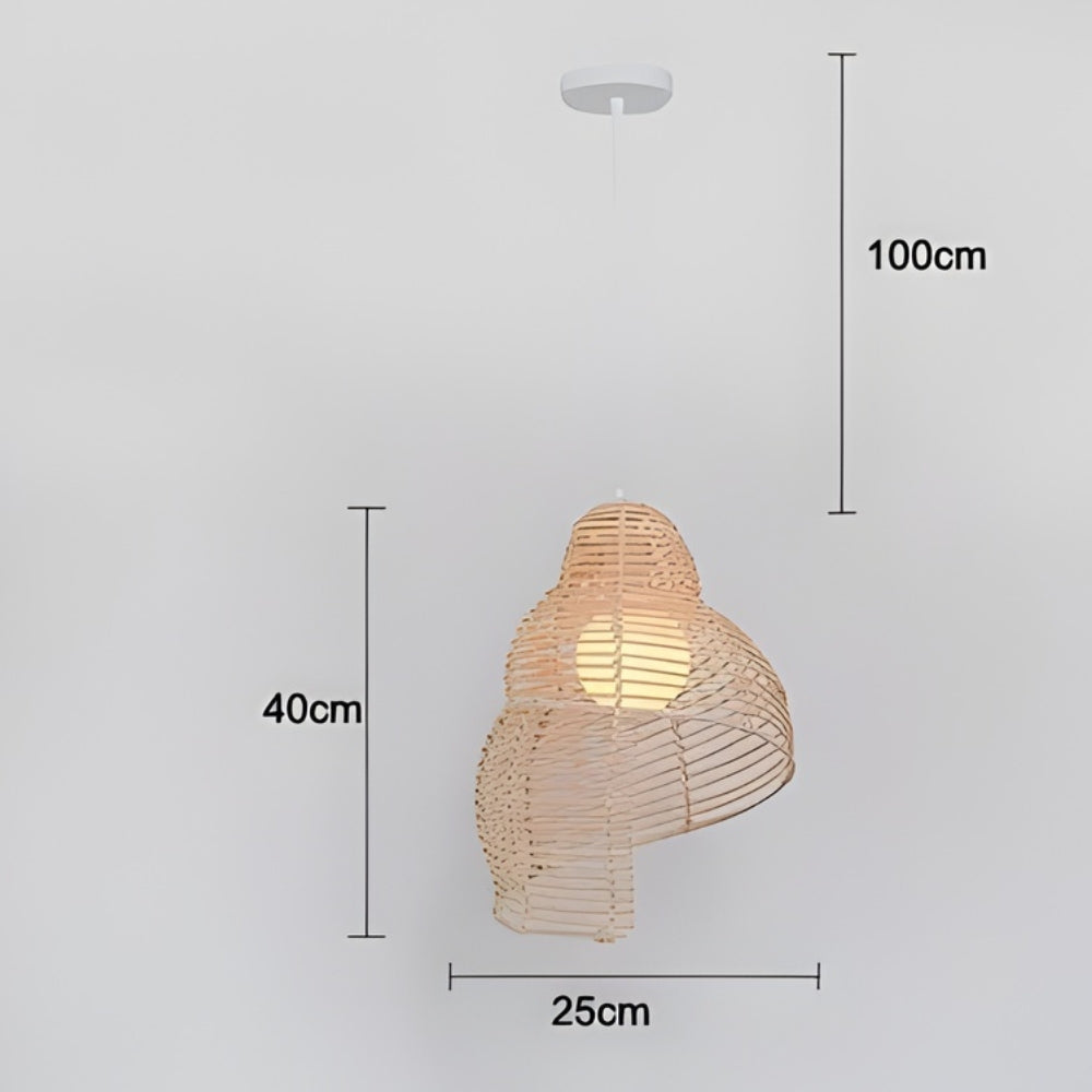 Suspension coquillage spirale en bois - Riso