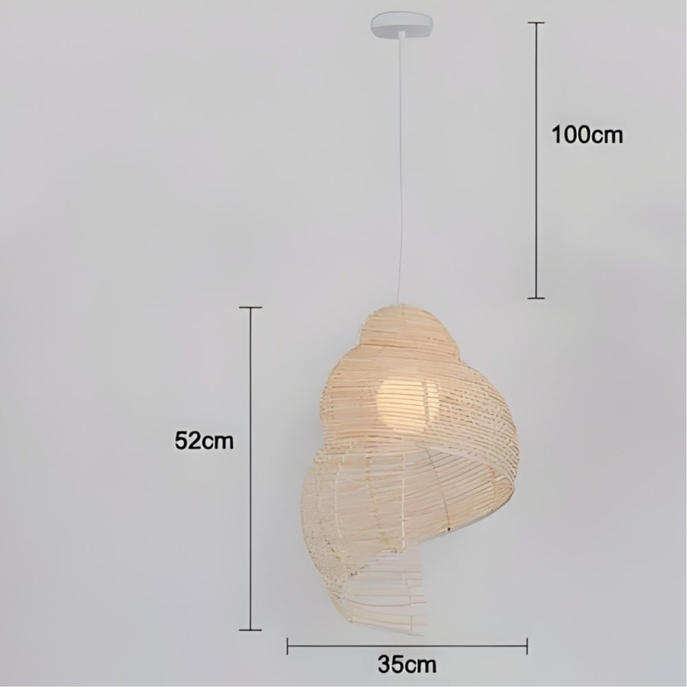 Suspension coquillage spirale en bois - Riso