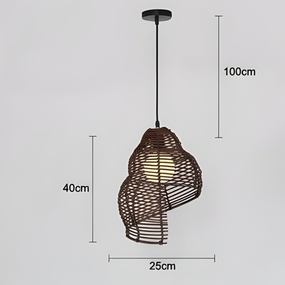 Suspension coquillage spirale en bois - Riso