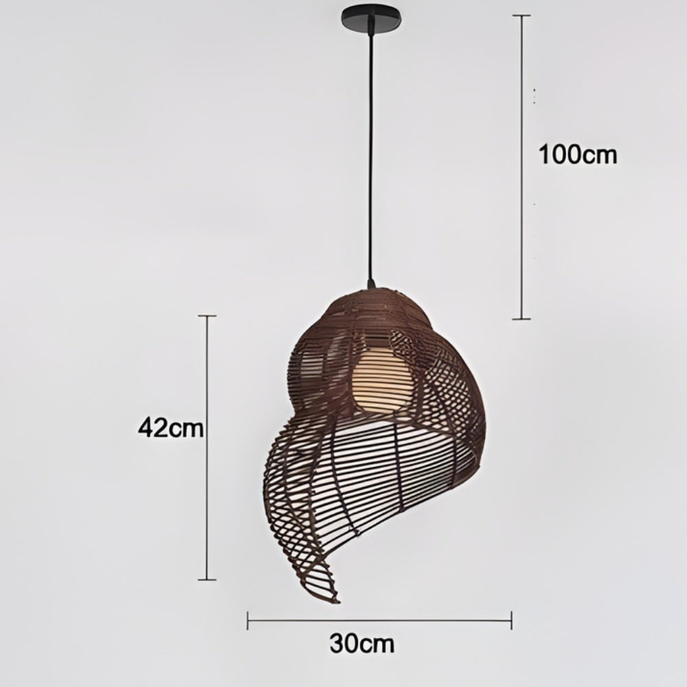 Suspension coquillage spirale en bois - Riso