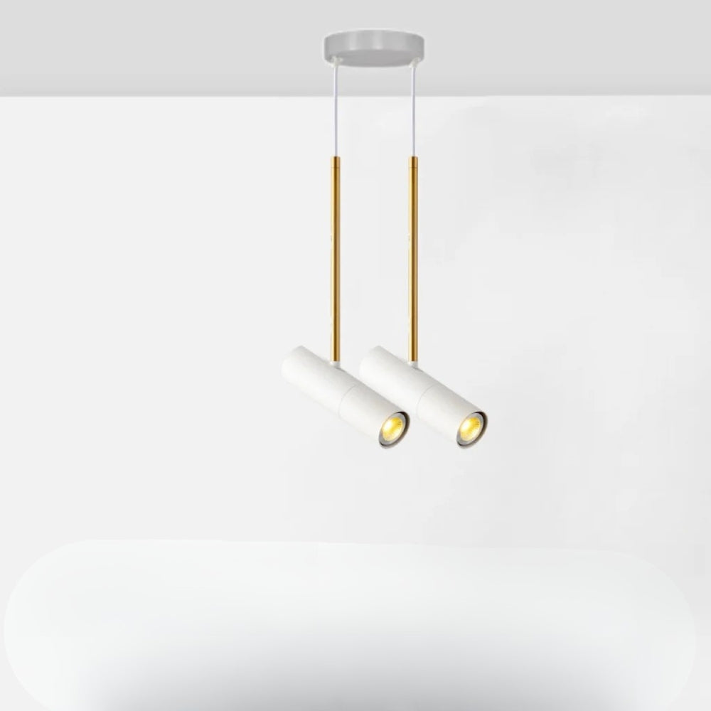 Suspension design spot orientable et tige dorée - Nova