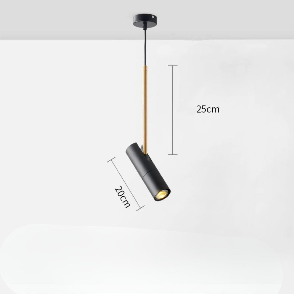 Suspension design spot orientable et tige dorée - Nova