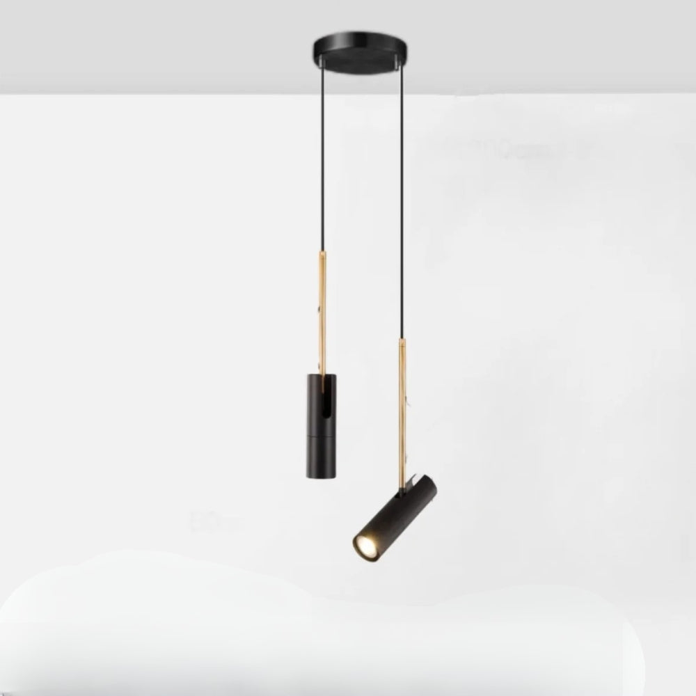 Suspension design spot orientable et tige dorée - Nova