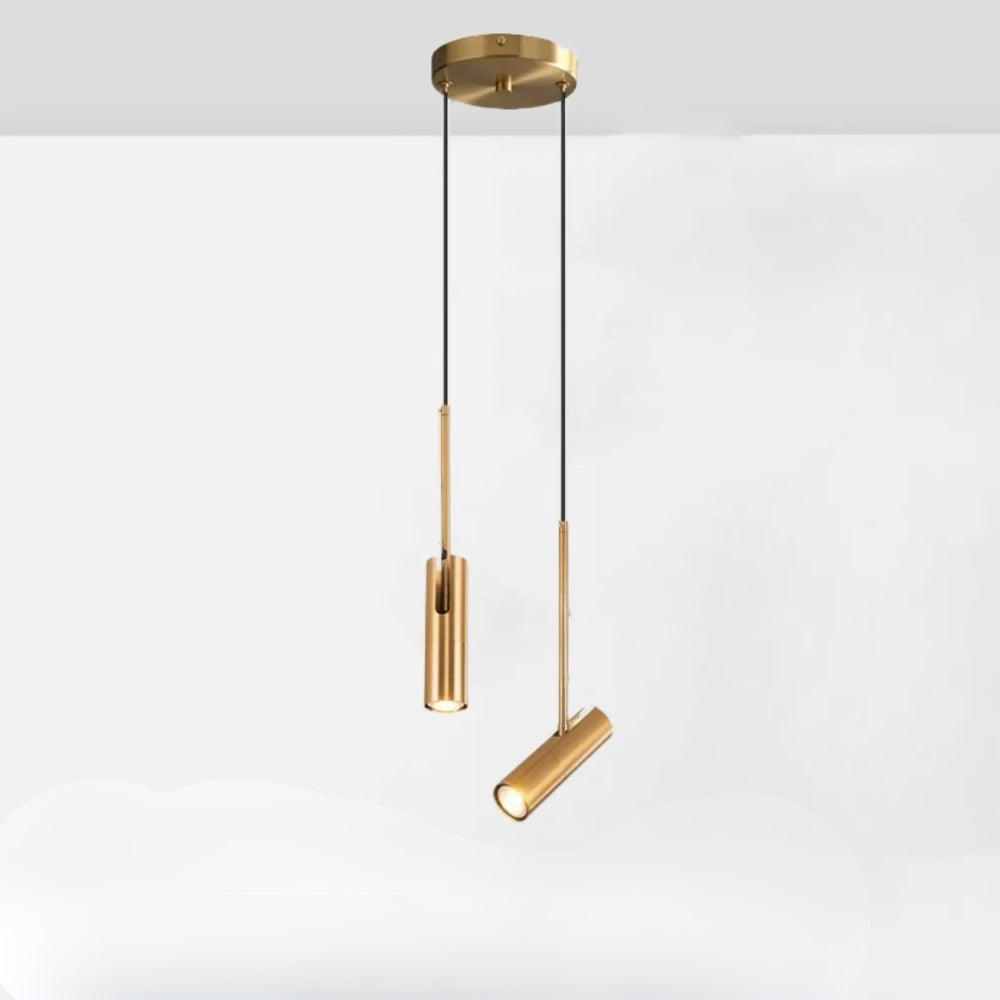 Suspension design spot orientable et tige dorée - Nova