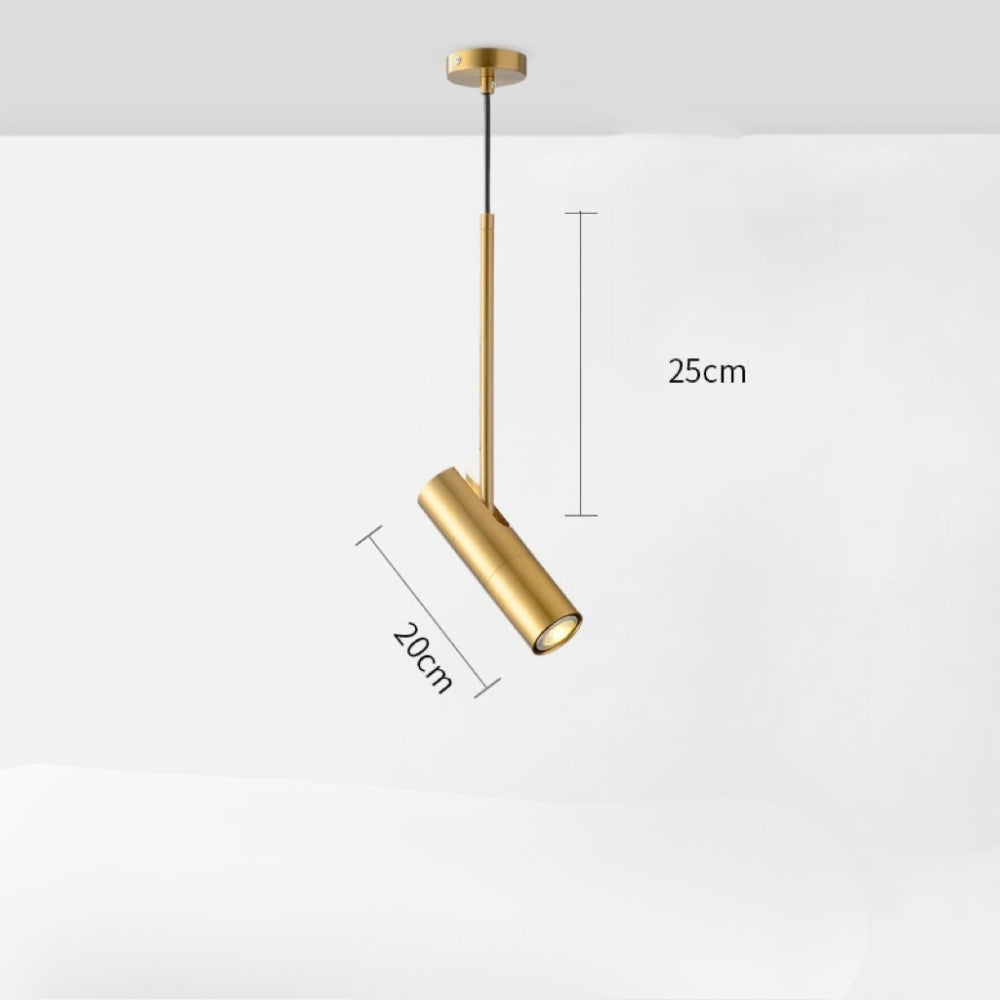 Suspension design spot orientable et tige dorée - Nova