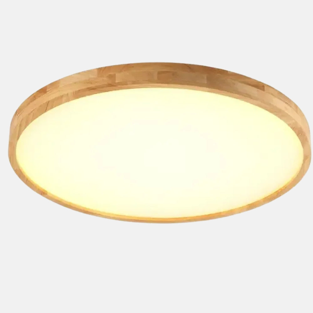 Plafonnier LED en bois plat - Lumen