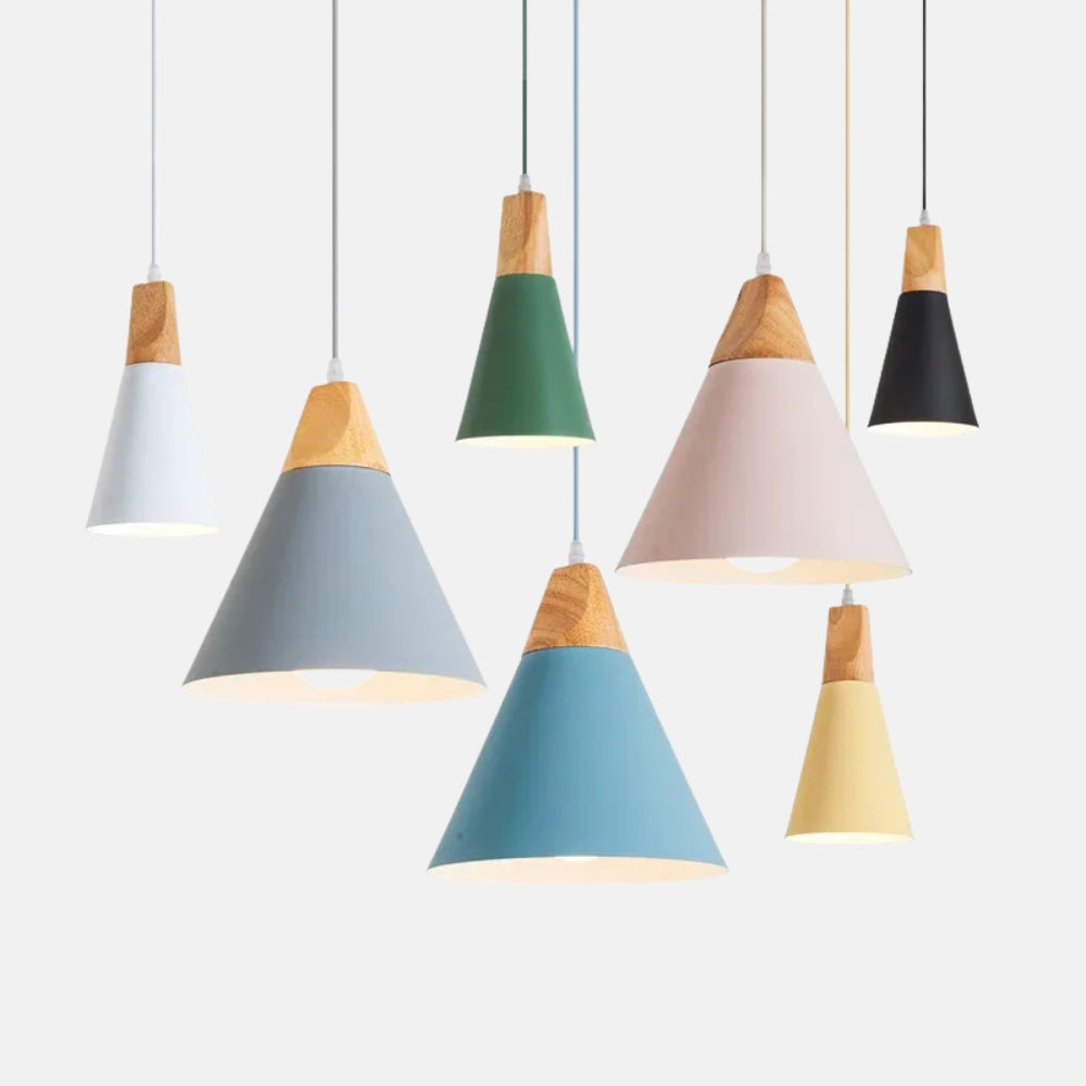 Suspension design à led en verre coloré - Solis