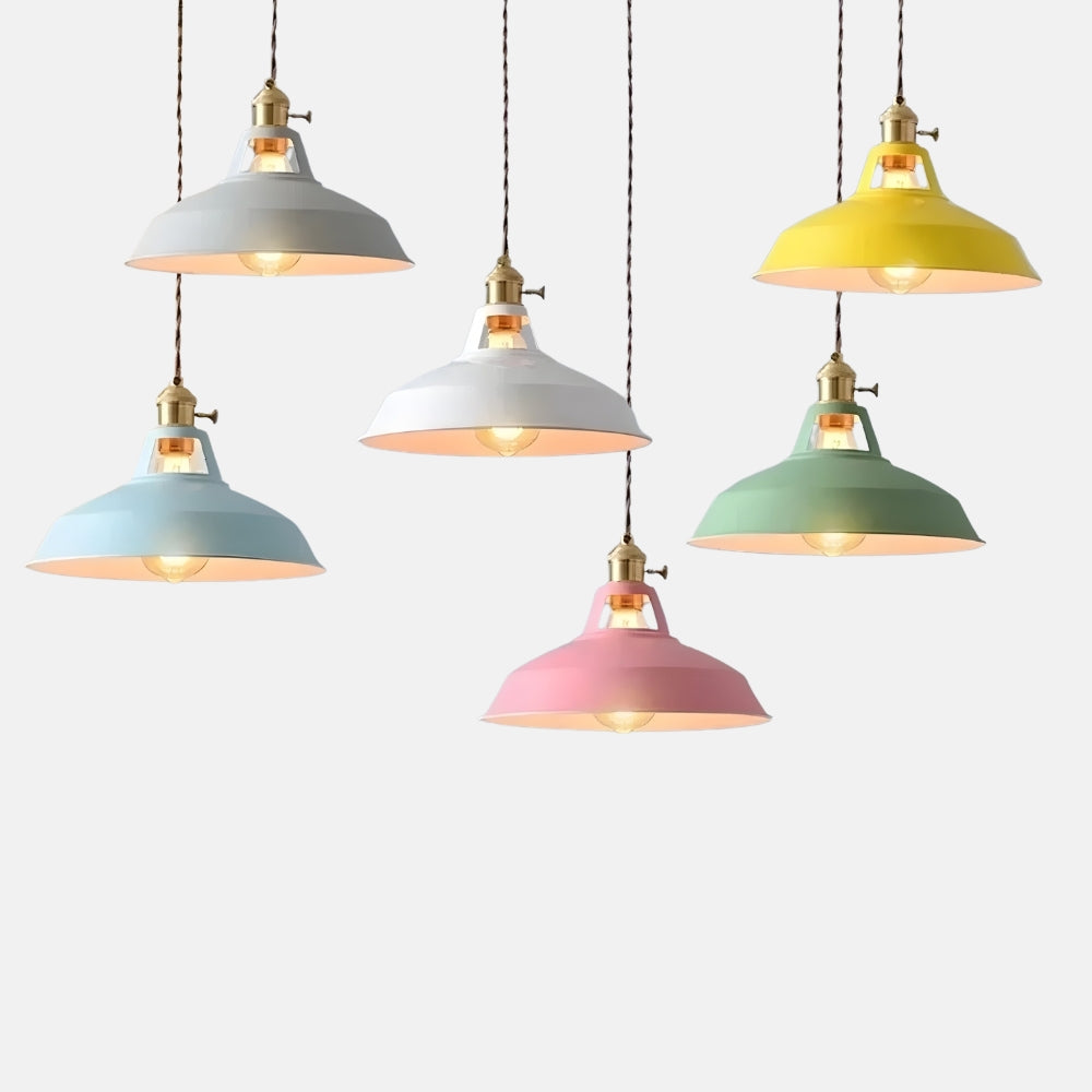 Suspension led en métal coloré loft - Halon