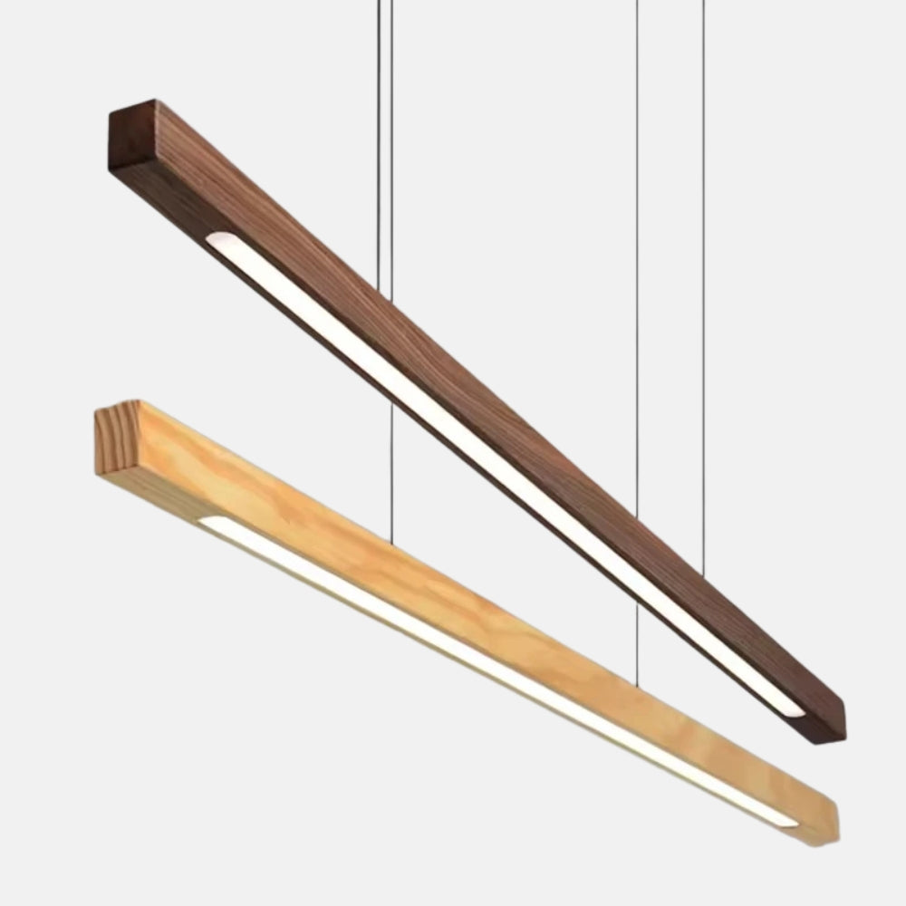 Suspension design moderne led en bois allongé - Vector