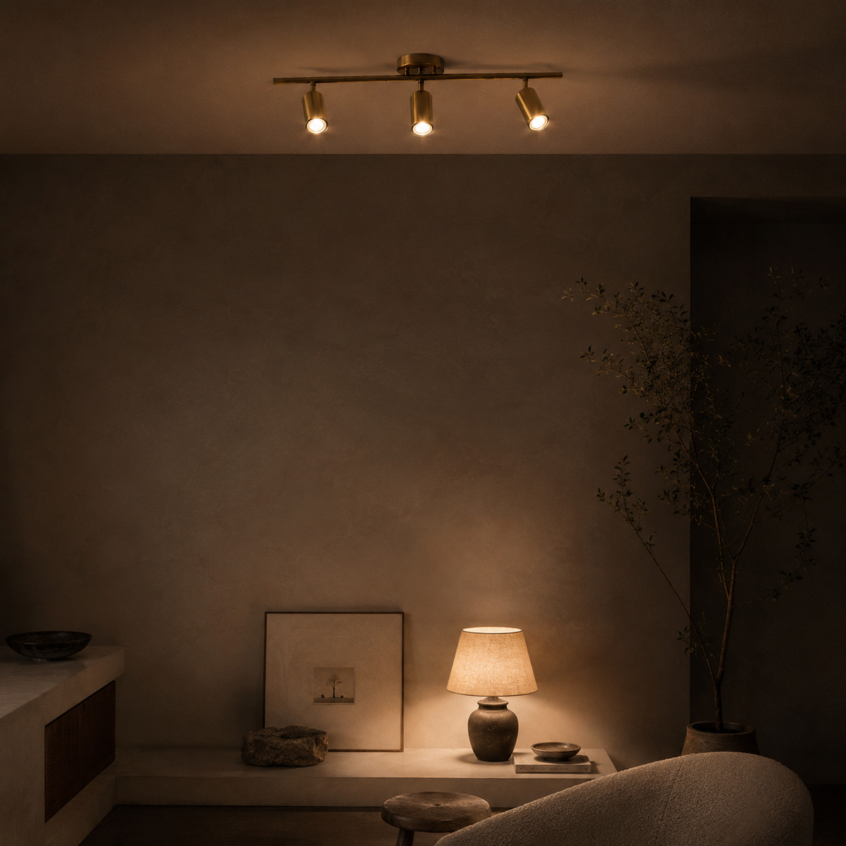spots plafonnier led en aluminium noir ou doré - Astra