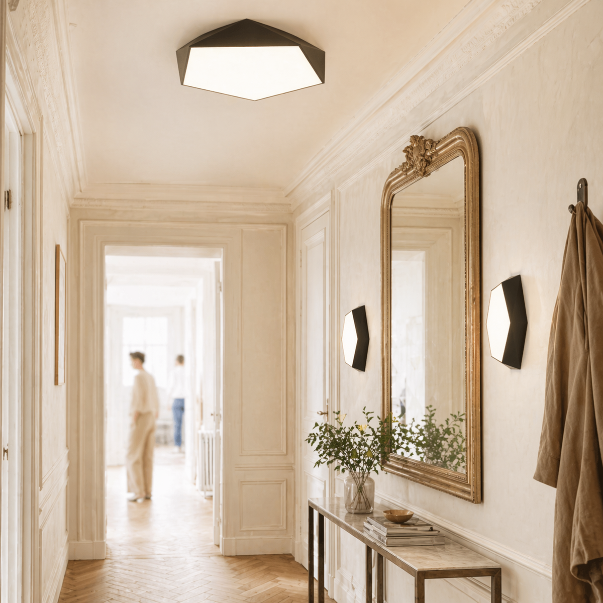 Plafonnier design led géométrique de couleur - Solux