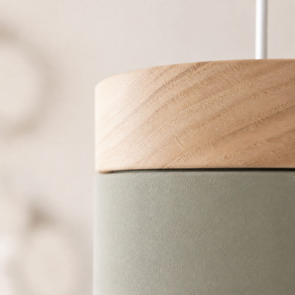 Suspension led cylindrique en métal et bois - Cylin