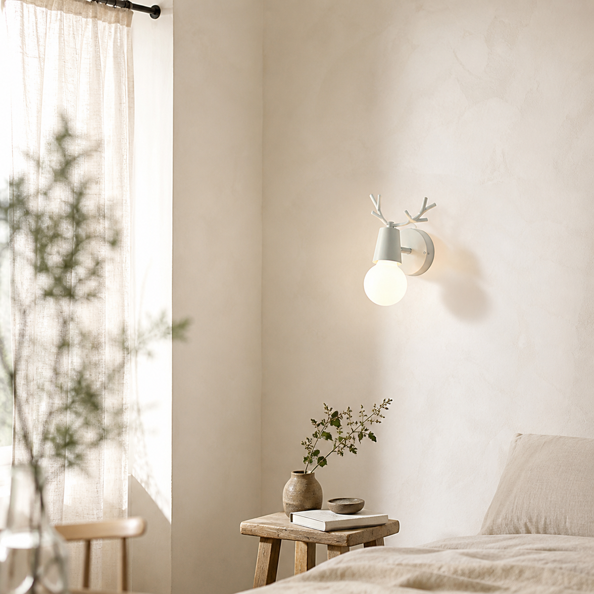 Applique murale led en forme de cerf en bois - Block