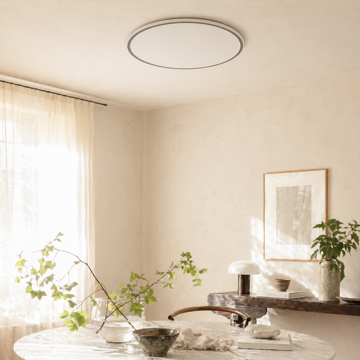 Plafonnier moderne led en forme d'anneau métallique - Luxpro