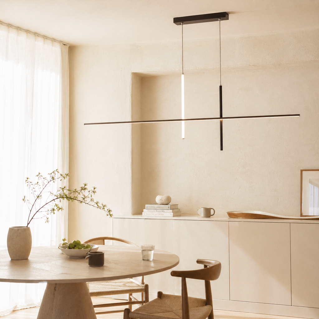 Lustre led minimaliste moderne noir - Lighta