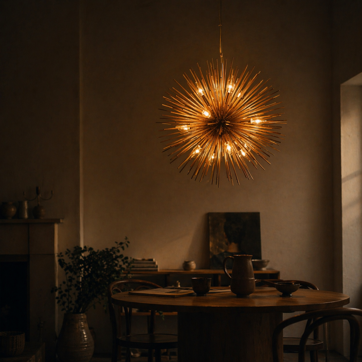 Lustre design moderne en aluminium doré - Fixo
