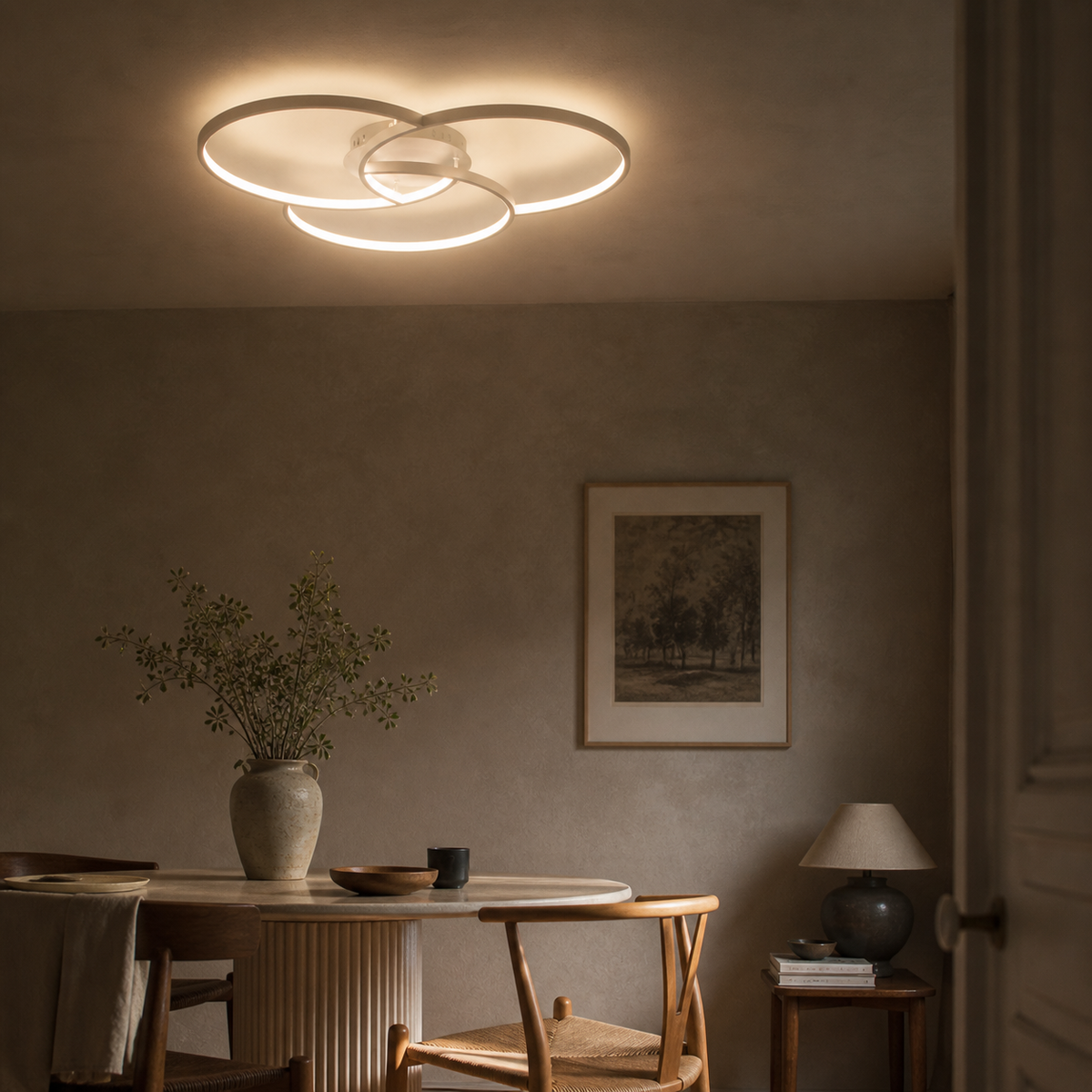 lustre design led rosace trois cercles - Delta