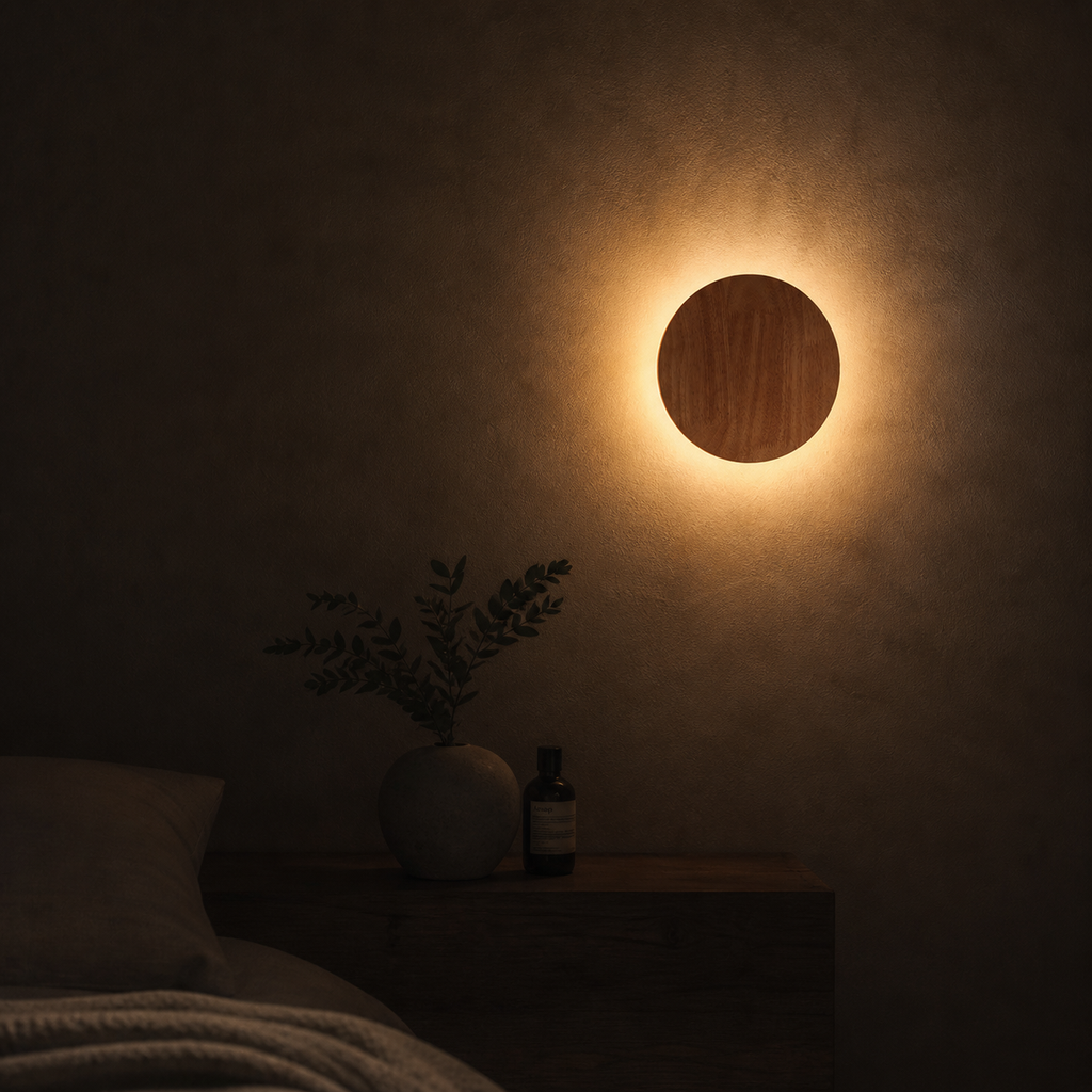 Applique murale scandinave led de forme ovale en bois - Layer