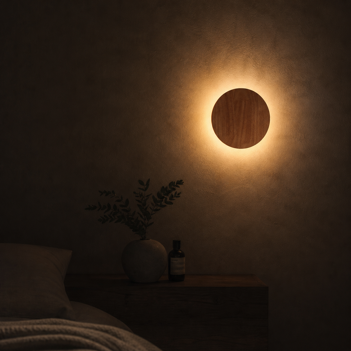 Applique murale scandinave led de forme ovale en bois - Layer