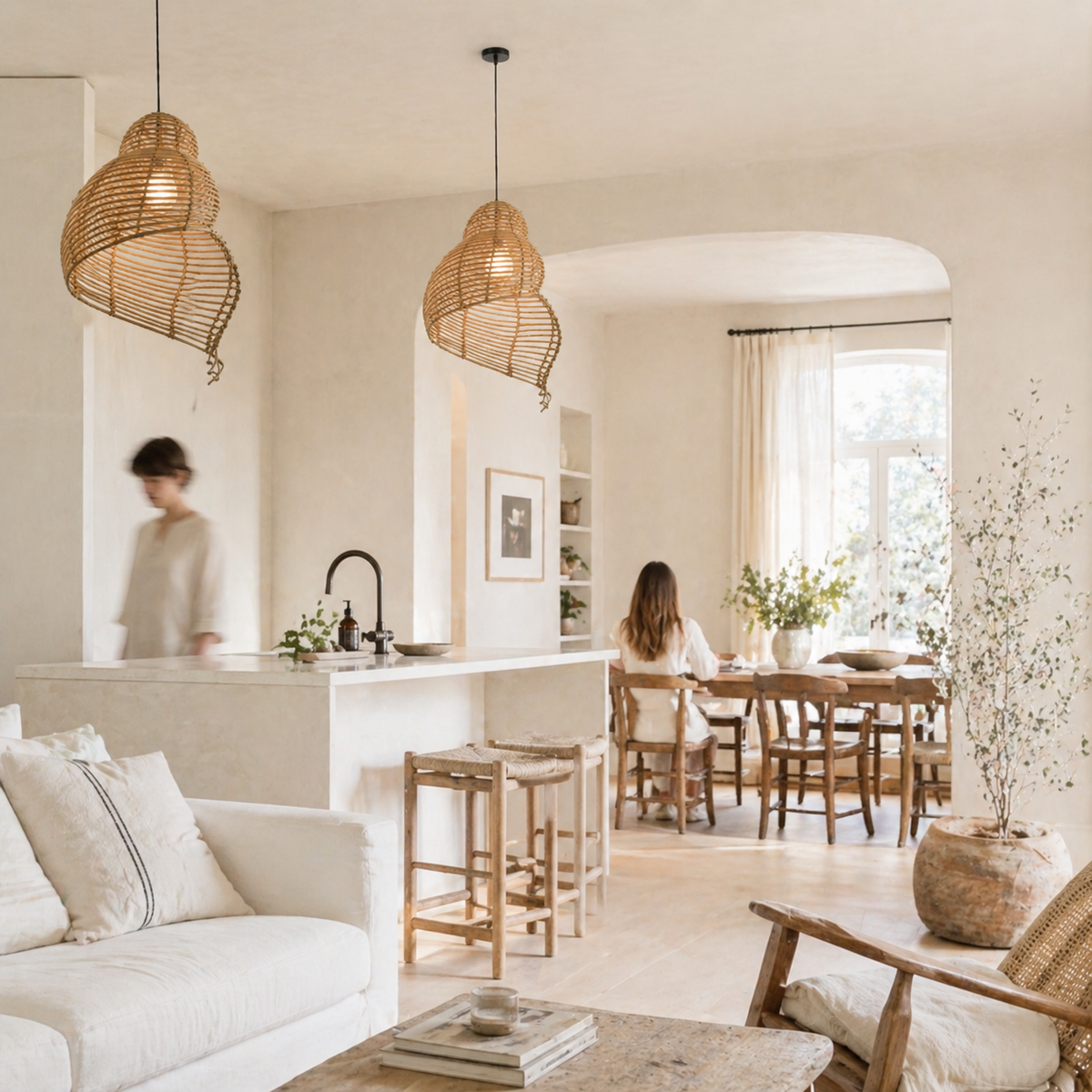 Suspension coquillage spirale en bois - Riso
