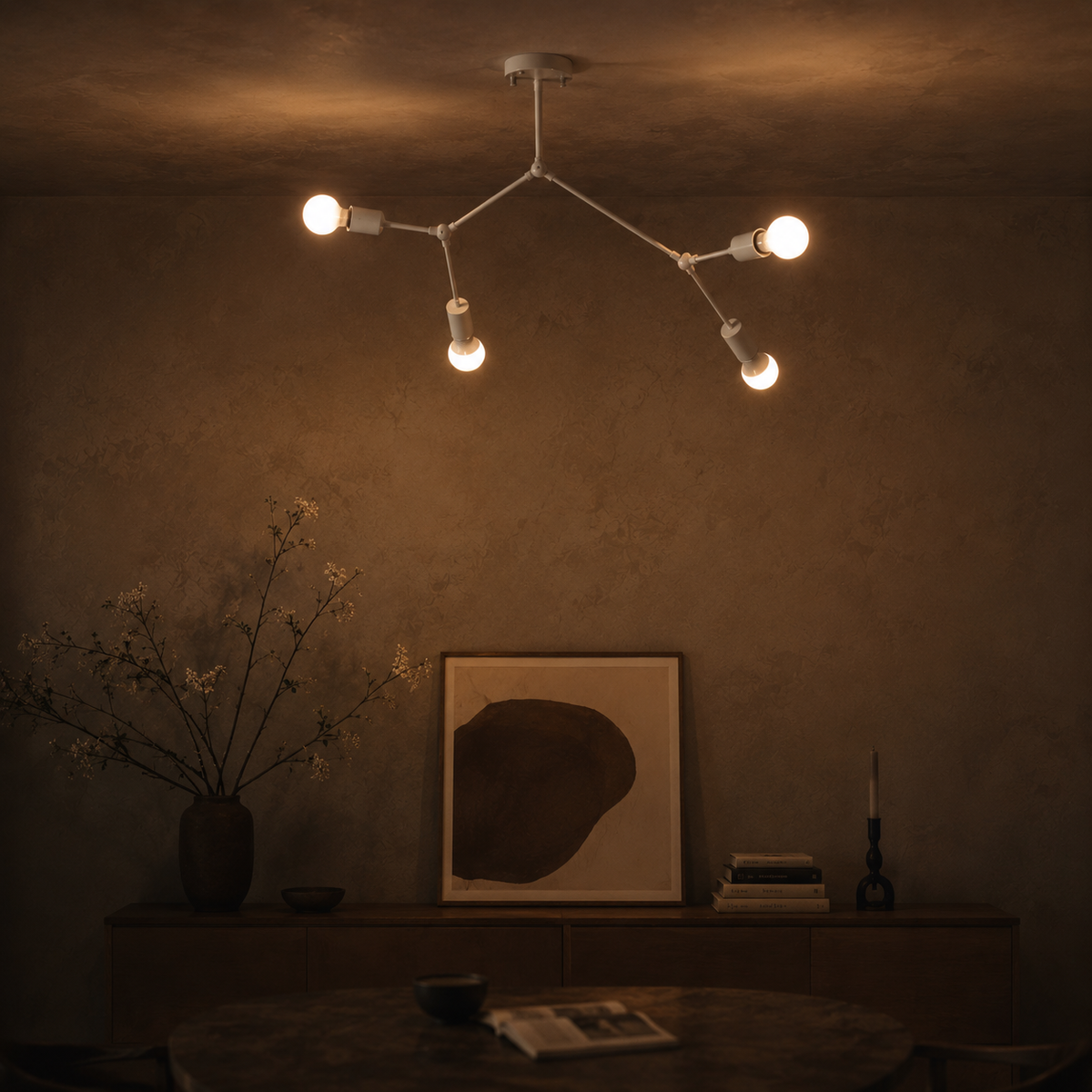 Plafonnier branche de spots style retro - Yard