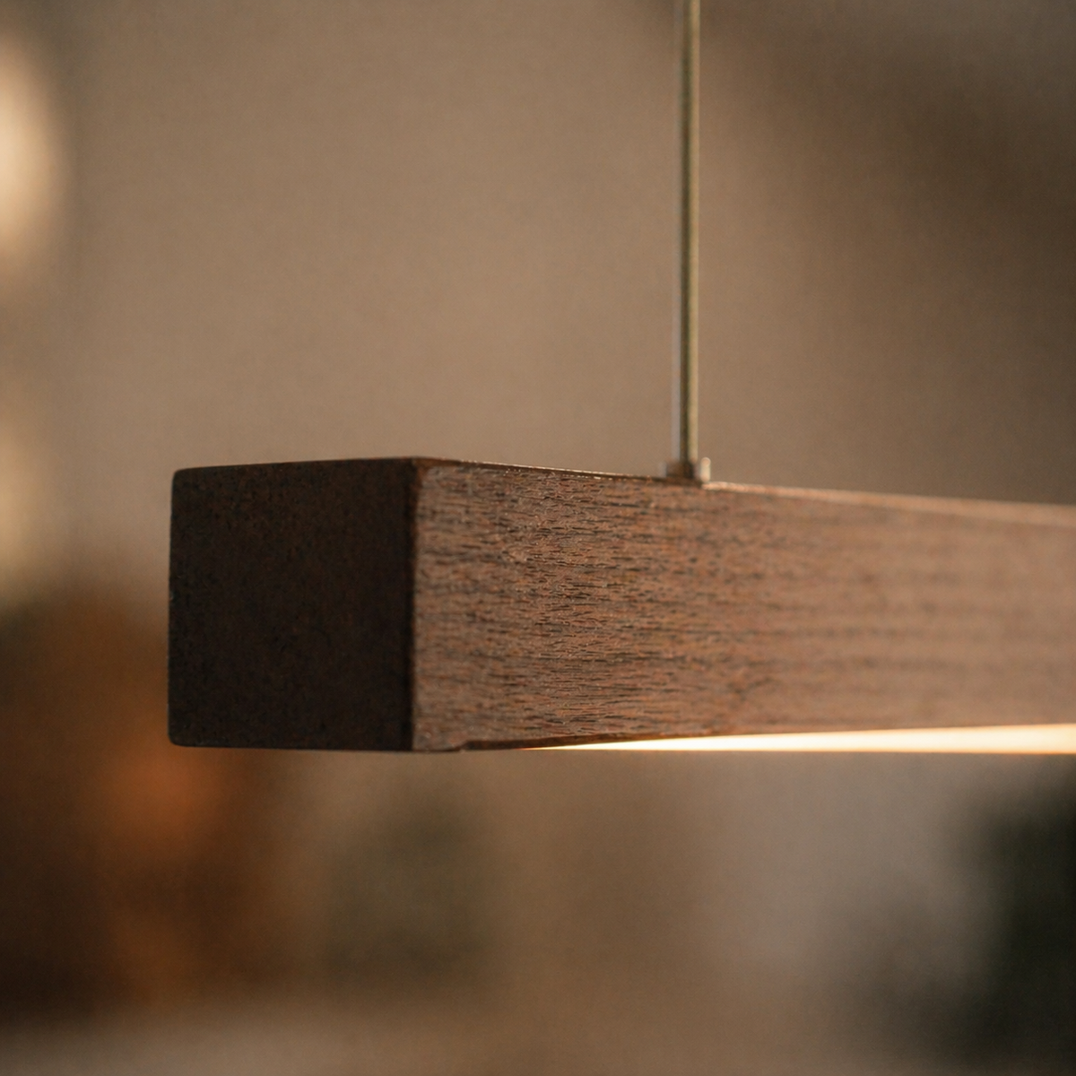 Suspension design moderne led en bois allongé - Vector
