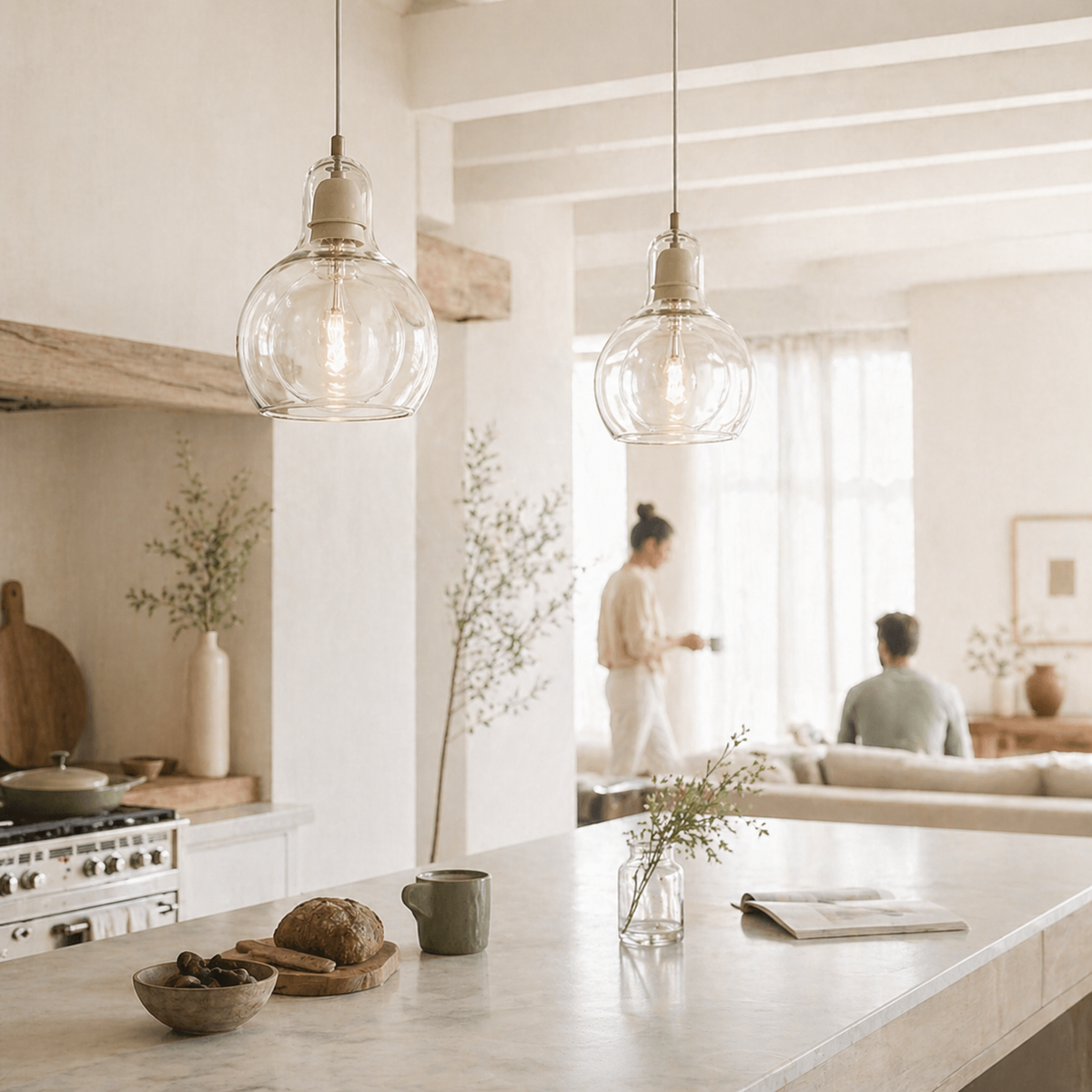 Suspension design led en verre loft - Marine