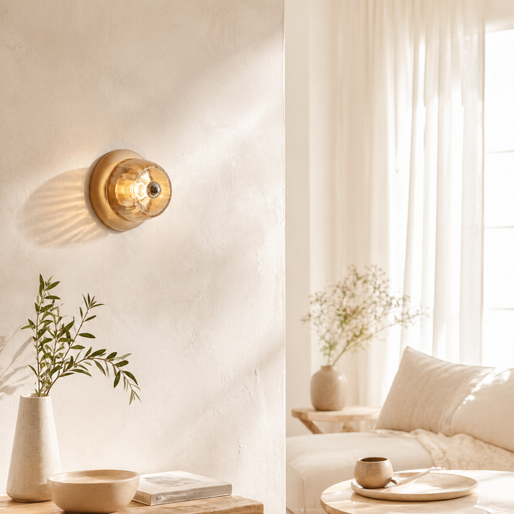 Applique murale en verre avec effet sur le mur - Lightix