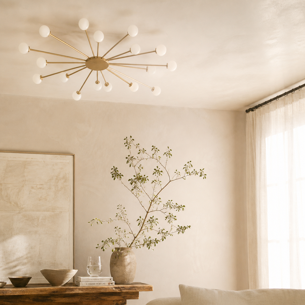 Plafonnier led design en métal avec plusieurs lampes rondes - Spotix