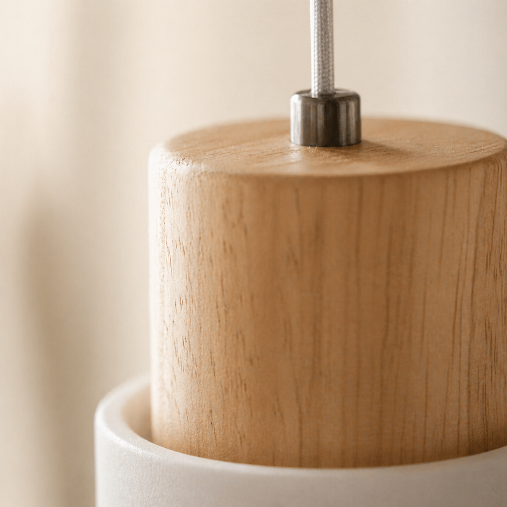Suspension cylindrique en bois et métal - Aural