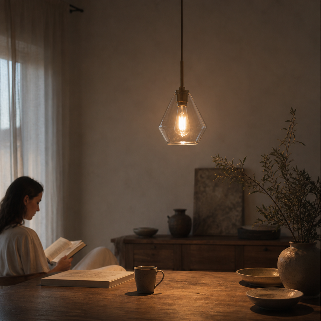 Suspension design à led en métal et verre - Plano