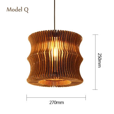 lustre en papier carton (différentes formes) - zen