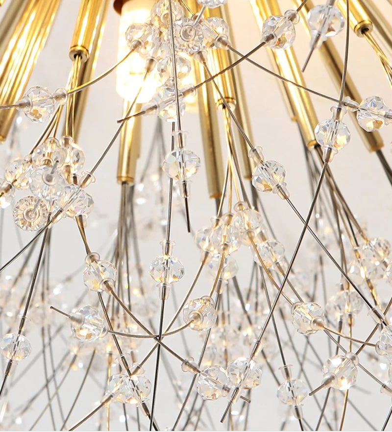 Plafonnier nordique en cristal design moderne créatif rond - Beamix