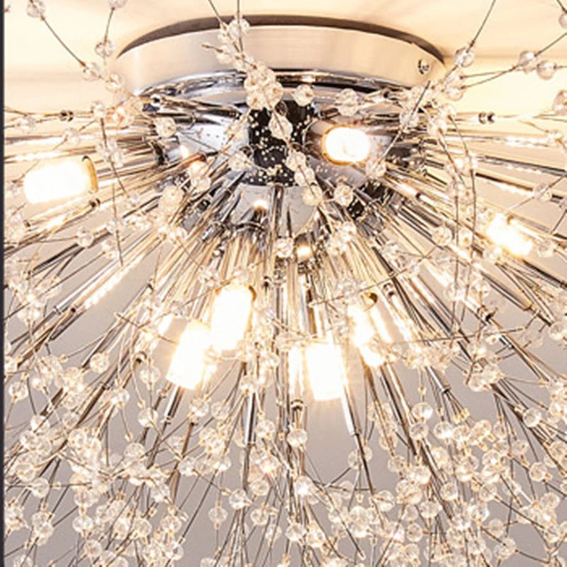 Plafonnier nordique en cristal design moderne créatif rond - Beamix