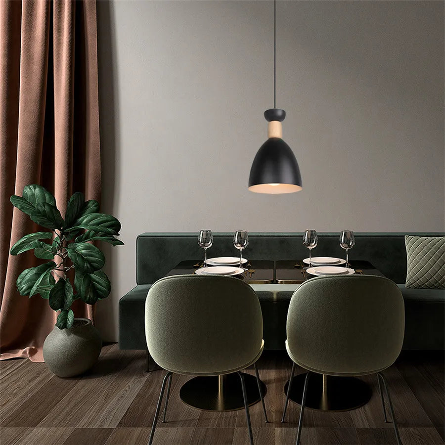 Suspension en métal coloré et bois de plusieurs formes - Kappa